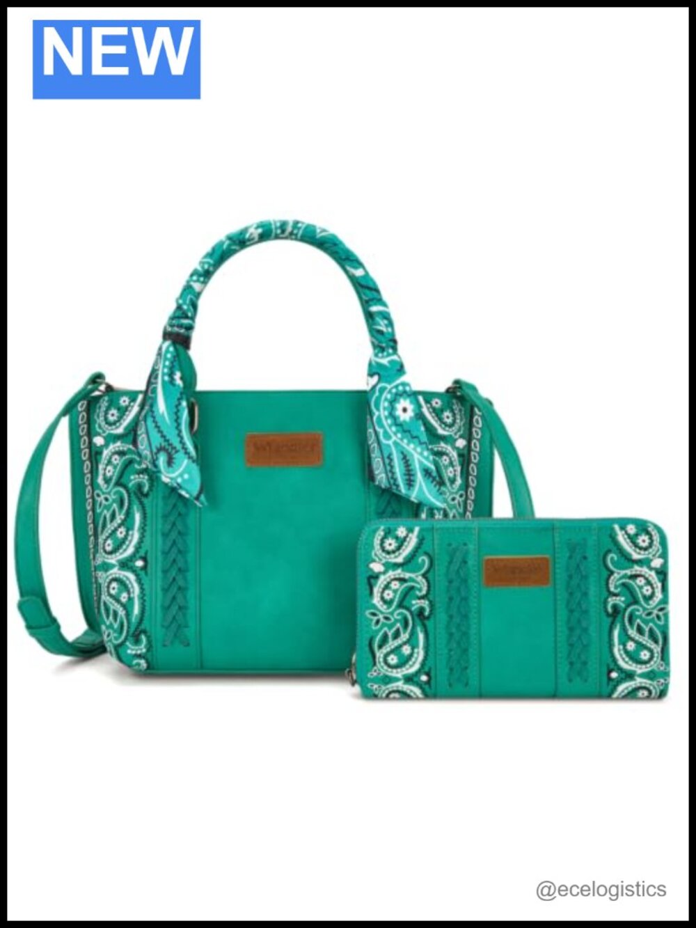 Western Tote Handbag Set with Wallet PU Leather Crossbody Bag